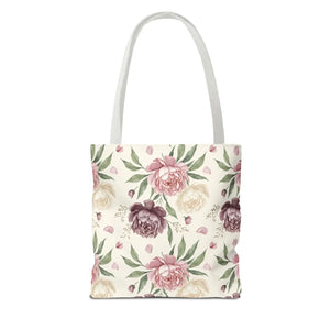 Floral Peony Tote Bag – Vintage Rose Pattern All-over Print - Bags