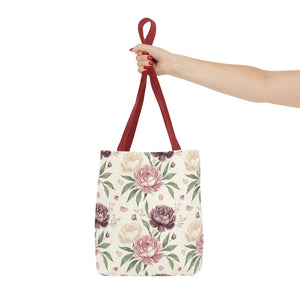 Floral Peony Tote Bag – Vintage Rose Pattern All-over Print - Bags