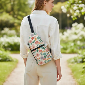 Floral Personalized Sling Bag - Pastel Flower Crossbody - Dipaliz - Cross Body Bags