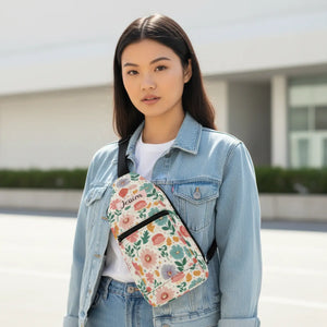 Floral Personalized Sling Bag - Pastel Flower Crossbody - Dipaliz - Cross Body Bags