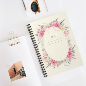 Vintage Floral Personalized Spiral Notebook - 6x8 Journal - Dipaliz - Journals