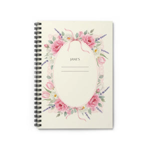 Vintage Floral Personalized Spiral Notebook - 6x8 Journal - Dipaliz - Journals