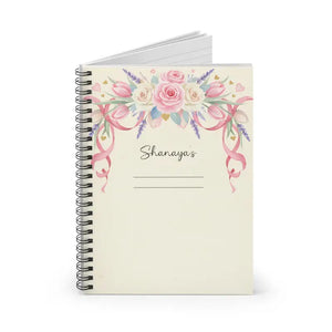 Floral Personalized Spiral Notebook - Rose Bouquet Ruled Journal - Dipaliz - one Size - Paper Products