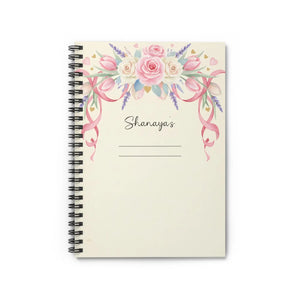 Personalized Spiral Notebook Rose Floral 6x8 Journal Dipaliz - Journals