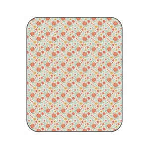 Floral Picnic Blanket – Retro Orange Fleece - Dipaliz - Blankets