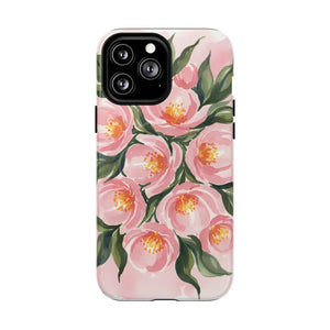 Floral Pink Camellia Tough Magnetic Phone Case - Mobile Cases