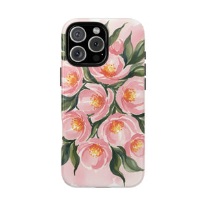Floral Pink Camellia Tough Magnetic Phone Case - Mobile Cases