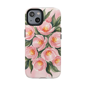 Floral Pink Camellia Tough Magnetic Phone Case - Mobile Cases