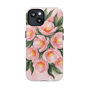 Floral Pink Camellia Tough Magnetic Phone Case - Mobile Cases