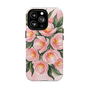 Floral Pink Camellia Tough Magnetic Phone Case - Mobile Cases