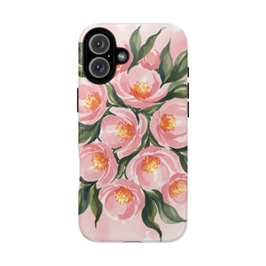 Floral Pink Camellia Tough Magnetic Phone Case - Mobile Cases