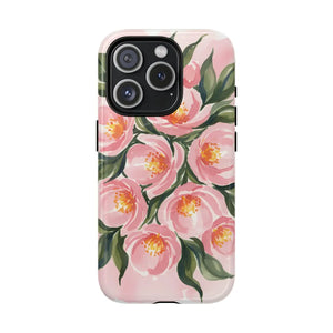 Floral Pink Camellia Tough Magnetic Phone Case - Mobile Cases