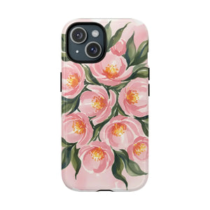 Floral Pink Camellia Tough Magnetic Phone Case - Mobile Cases