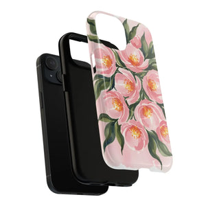 Floral Pink Camellia Tough Magnetic Phone Case - Mobile Cases