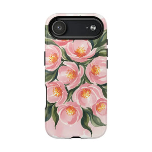 Floral Pink Camellia Tough Magnetic Phone Case - Mobile Cases