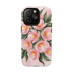 Floral Pink Camellia Tough Magnetic Phone Case - Mobile Cases