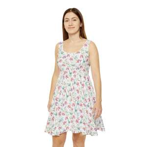 Pink Iris Skater Dress – Eco Friendly Fabric - Dipaliz - Dresses
