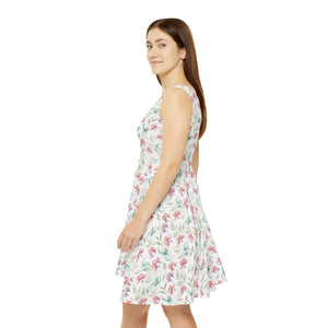 Pink Iris Skater Dress – Eco Friendly Fabric - Dipaliz - Dresses