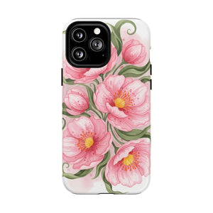 Floral Pink Peony Tough Magnetic Phone Case - Mobile Cases
