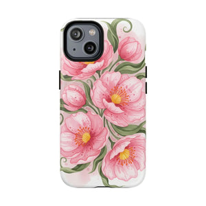 Floral Pink Peony Tough Magnetic Phone Case - Mobile Cases