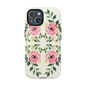 Floral Pink Rose Tough Magnetic Phone Case - Mobile Cases