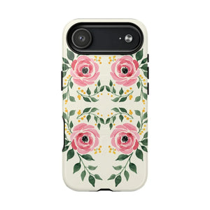 Floral Pink Rose Tough Magnetic Phone Case - Mobile Cases