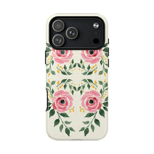 Floral Pink Rose Tough Magnetic Phone Case - Mobile Cases