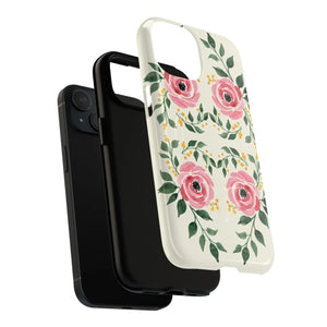 Floral Pink Rose Tough Magnetic Phone Case - Mobile Cases