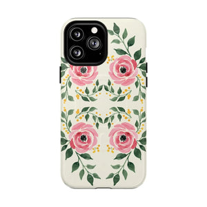 Floral Pink Rose Tough Magnetic Phone Case - Mobile Cases