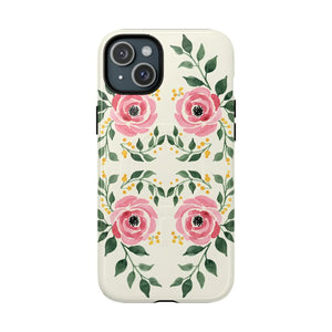 Floral Pink Rose Tough Magnetic Phone Case - Mobile Cases