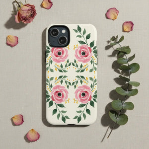 Floral Pink Rose Tough Magnetic Phone Case - Mobile Cases