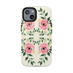 Floral Pink Rose Tough Magnetic Phone Case - Mobile Cases