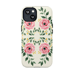 Floral Pink Rose Tough Magnetic Phone Case - Mobile Cases