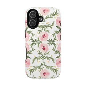 Floral Pink Watercolor Tough Magnetic Phone Case - Mobile Cases