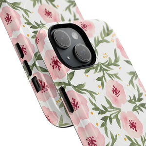 Floral Pink Watercolor Tough Magnetic Phone Case - Mobile Cases