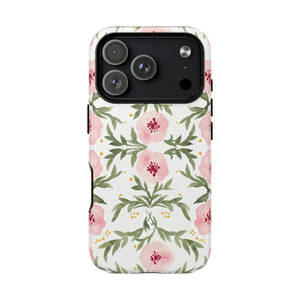 Floral Pink Watercolor Tough Magnetic Phone Case - Mobile Cases
