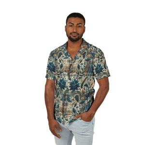 Bold Men’s Floral Plaid Hawaiian Camp Shirt - Dipaliz - Shirts - Xs