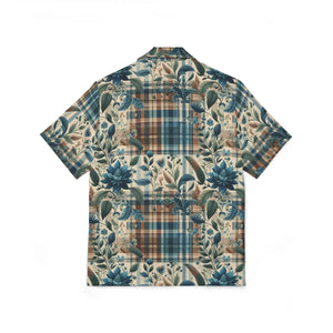 Bold Men’s Floral Plaid Hawaiian Camp Shirt - Dipaliz - Shirts - Xs