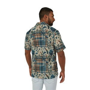 Bold Men’s Floral Plaid Hawaiian Camp Shirt - Dipaliz - Shirts - Xs