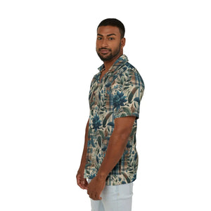 Bold Men’s Floral Plaid Hawaiian Camp Shirt - Dipaliz - Shirts - Xs