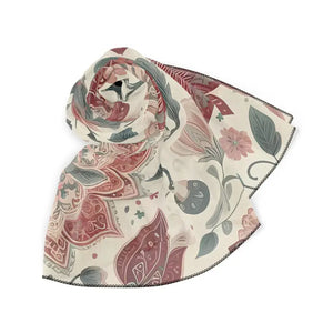 Floral Poly Scarf - Elegant Lightweight Wrap - Dipaliz - Scarves & Shawls