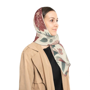 Floral Poly Scarf - Elegant Accessory for any Occasion Lightweight Fashionable Wrap Summer Gift Her - Scarves & Shawls