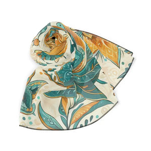 Floral Poly Scarf - Vibrant Botanical Design - Dipaliz - Voile / 25’’ × - Scarves & Shawls
