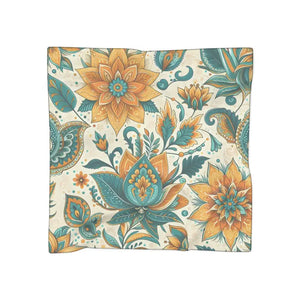 Floral Poly Scarf - Vibrant Botanical Design - Dipaliz - Voile / 50’’ × - Scarves & Shawls