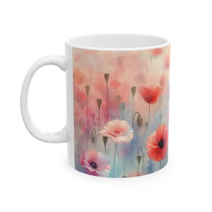 Poppy Ceramic Mug - Floral Garden Escape Design - Dipaliz - Mugs