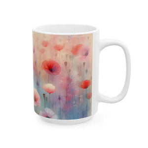 Poppy Ceramic Mug - Floral Garden Escape Design - Dipaliz - Mugs