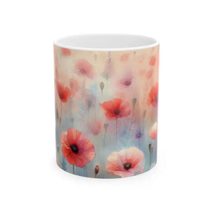 Poppy Ceramic Mug - Floral Garden Escape Design - Dipaliz - Mugs
