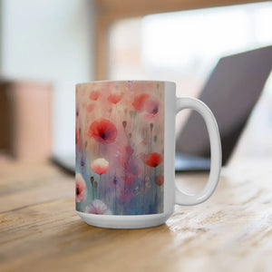 Vibrant Poppy Ceramic Mug - Floral Garden Escape - Dipaliz - Mugs