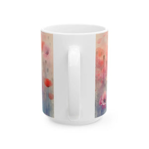 Vibrant Poppy Ceramic Mug - Floral Garden Escape - Dipaliz - Mugs