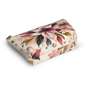 Spun Polyester Accessory Pouch - Bold Floral Design - Dipaliz - Cosmetic & Toiletry Bags